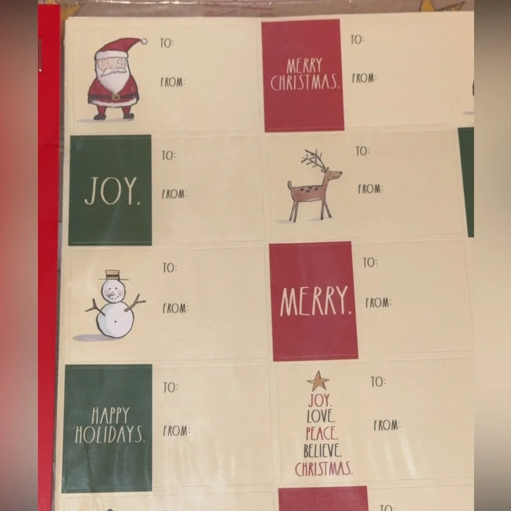 NWT 7COUNT Rae Dunn BUNDLE Christmas Holiday Gift Tags/Greeting Cards LOT